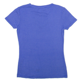 TOMMY HILFIGER Polka Dot Womens T-Shirt Blue V-Neck XS