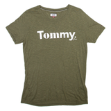 TOMMY JEANS Womens T-Shirt Green M