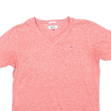 HILFIGER DENIM Womens T-Shirt Red V-Neck L