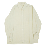 Mens Plain Shirt Beige Long Sleeve L