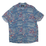 JEAN PASCALE Mens Shirt Blue Crazy Pattern XL