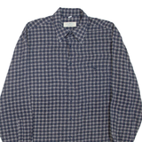 Mens Shirt Blue Check Long Sleeve M