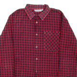 Mens Shirt Red Check Long Sleeve S
