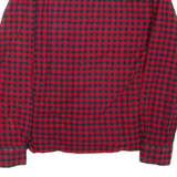 Mens Shirt Red Check Long Sleeve S