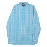 TOMMY HILFIGER Mens Shirt Blue Check Long Sleeve M