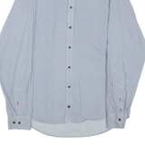 TOMMY HILFIGER Slim Fit Mens Shirt White Geometric Long Sleeve XL