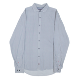 TOMMY HILFIGER Slim Fit Mens Shirt White Geometric Long Sleeve XL