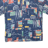 CASUALAND Mens Shirt Blue Crazy Pattern M