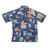 CASUALAND Mens Shirt Blue Crazy Pattern M
