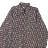 Mens Shirt Black Geometric Long Sleeve L