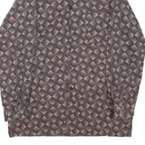 Mens Shirt Black Geometric Long Sleeve L