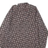 Mens Shirt Black Geometric Long Sleeve L