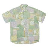 BERTO Mens Shirt Green Crazy Pattern L