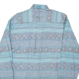 NICK TAYLOR Mens Shirt Blue Crazy Pattern Long Sleeve M