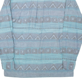 NICK TAYLOR Mens Shirt Blue Crazy Pattern Long Sleeve M