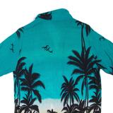 Mens Hawaiian Shirt Blue Crazy Pattern XL