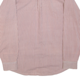 FREE LOOK LE CHEMISE Mens Shirt Maroon Striped Long Sleeve XL