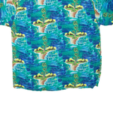 OCEAN CURRENT Mens Hawaiian Shirt Blue Crazy Pattern L