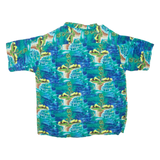 OCEAN CURRENT Mens Hawaiian Shirt Blue Crazy Pattern L