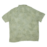 ISLAND SHARES Mens Hawaiian Shirt Green Floral 2XL