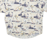 CROSSINGS Mens Hawaiian Shirt Beige Crazy Pattern L