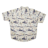 CROSSINGS Mens Hawaiian Shirt Beige Crazy Pattern L