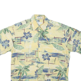 PIERRE CARDIN Mens Hawaiian Shirt Yellow Crazy Pattern M