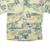 PIERRE CARDIN Mens Hawaiian Shirt Yellow Crazy Pattern M