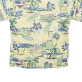 PIERRE CARDIN Mens Hawaiian Shirt Yellow Crazy Pattern M