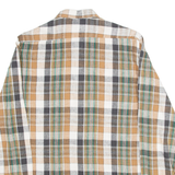 Mens Flannel Shirt Brown Check Long Sleeve S