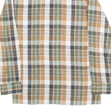Mens Flannel Shirt Brown Check Long Sleeve S