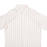 Full Zip Mens Shirt White Striped M