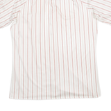 Full Zip Mens Shirt White Striped M