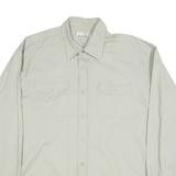 WORLD OF BASIC Mens Worker Shirt Brown Long Sleeve L