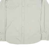 WORLD OF BASIC Mens Worker Shirt Brown Long Sleeve L