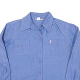 LAURAMAE Womens Plain Shirt Blue Long Sleeve L