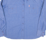 LAURAMAE Womens Plain Shirt Blue Long Sleeve L