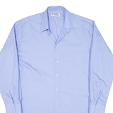 AMSA Mens Plain Shirt Blue Long Sleeve L