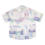FASHION REPORT Mens Shirt Purple Crazy Pattern XL
