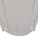 ZARA MEN Mens Shirt Grey Striped Long Sleeve L
