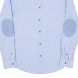 ZARA MAN Slim Fit Mens Plain Shirt Blue Long Sleeve S