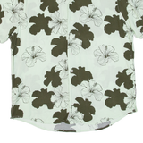 BLEND Mens Hawaiian Shirt Green Floral 2XL