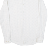 ZARA MAN Slim Fit Mens Shirt White Spotted Long Sleeve S