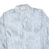 BEELINE FASHION Mens Shirt Blue Crazy Pattern Long Sleeve L
