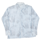 BEELINE FASHION Mens Shirt Blue Crazy Pattern Long Sleeve L