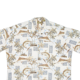 NATURAL ISSUE Mens Shirt Cream Crazy Pattern 2XL