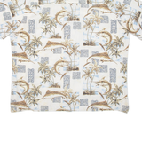 NATURAL ISSUE Mens Shirt Cream Crazy Pattern 2XL