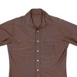 Mens Plain Shirt Brown M