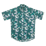 CLUB ROOM Mens Shirt Green Crazy Pattern S