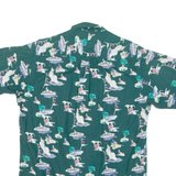 CLUB ROOM Mens Shirt Green Crazy Pattern S